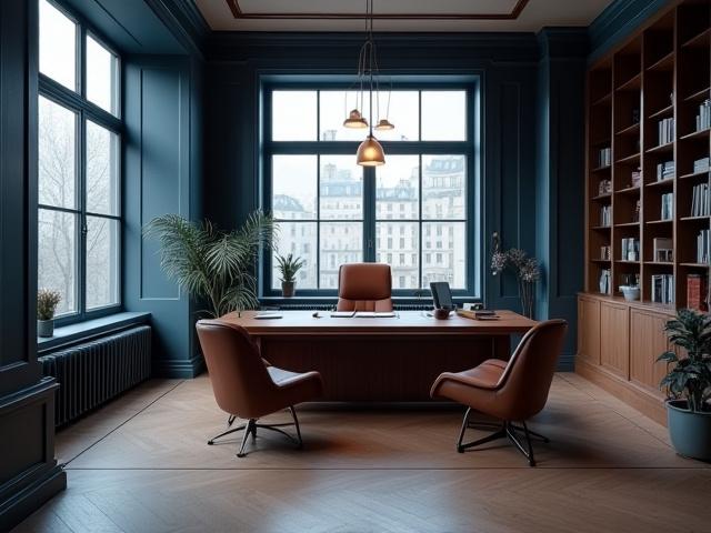 Illustration d'un cabinet d'avocats moderne à Paris