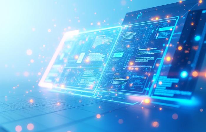 Illustration pour l'E-commerce, montrant un flux de création de contenu automatisé