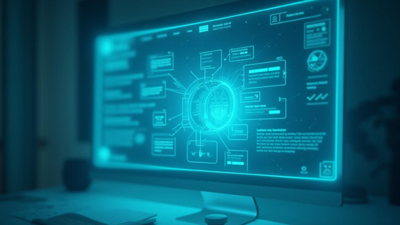 Aperçu d'un prototype interactif d'interface IA dans Figma, montrant des écrans connectés et des flux d'interaction.