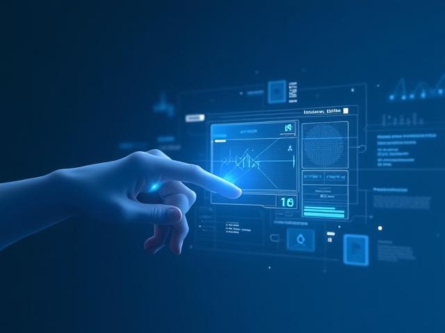 Schéma animé d'un prompt utilisateur dans une interface IA évoluée avec cartes et boutons interactifs, illustrant la transformation de la complexité en clarté.